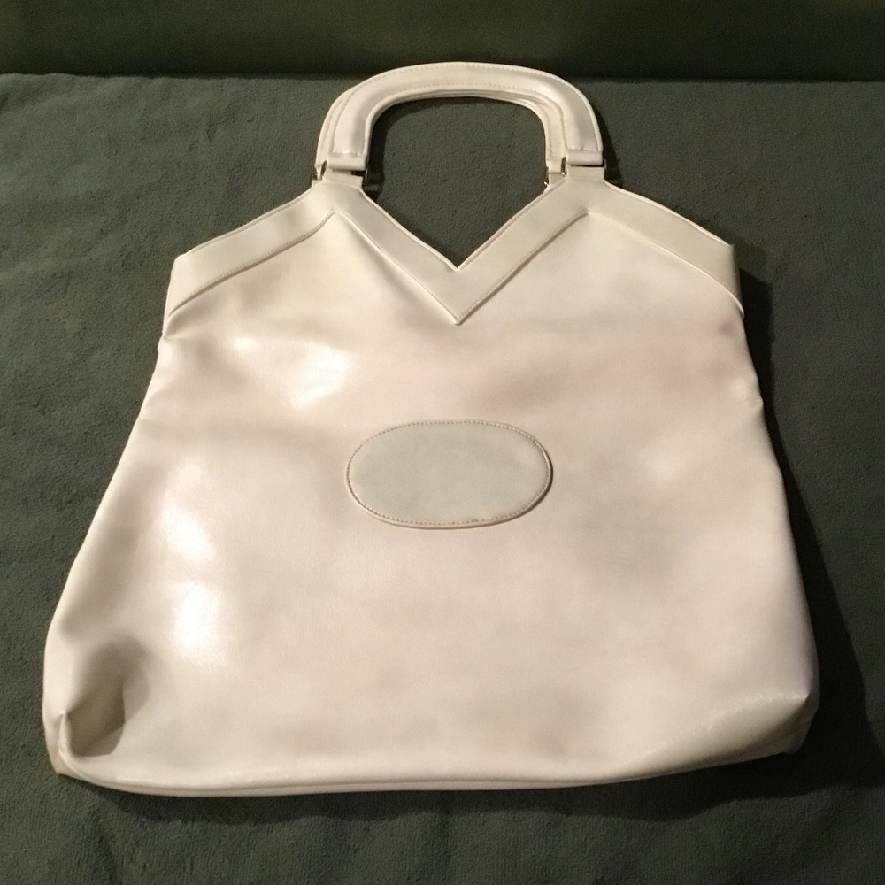 Vintage Naturalizer Cream Simulated Leather White Tote Bag